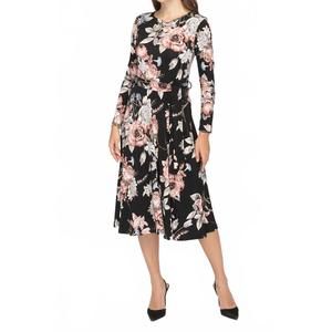 NEW KMW belted midi dress in navy vlr